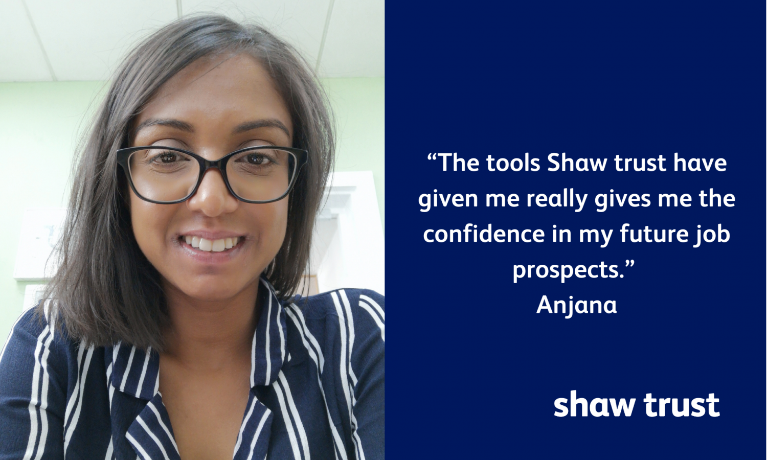 Image of Anjana with a quote