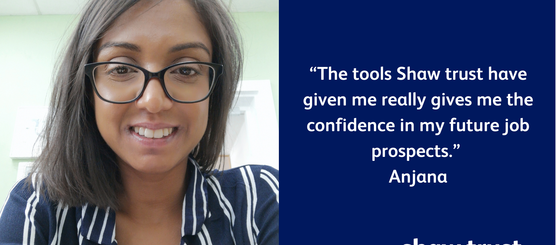 Image of Anjana with a quote