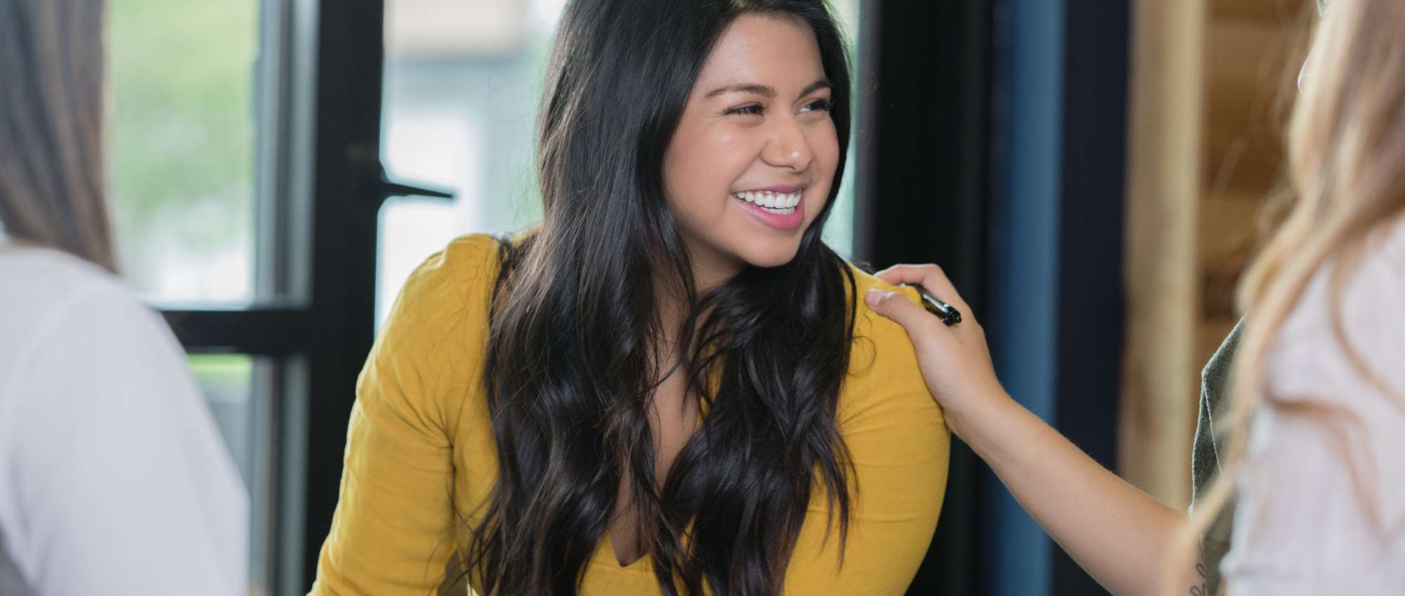 Lady being supported by a professional