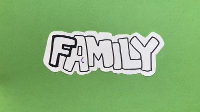 Photo of the word family hand drawn