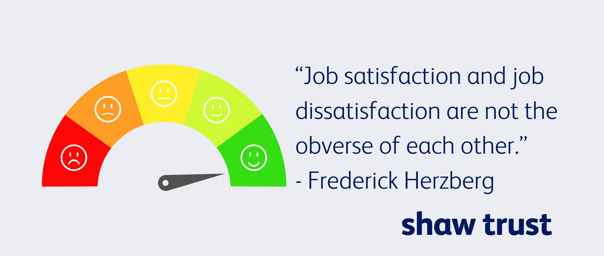 “Job satisfaction and job dissatisfaction are not the obverse of each other.” - Frederick Herzberg