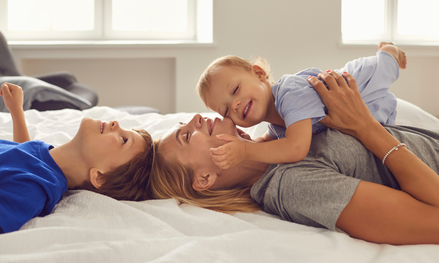 Photo of a mum and two children