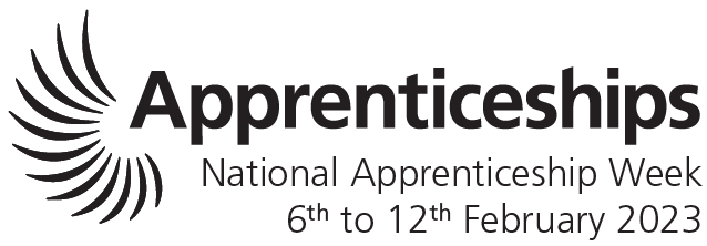 National Apprenticeship Week logo with dates 6 to 12 February 2023.